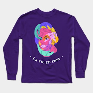 Women's Head with colorful detail Long Sleeve T-Shirt